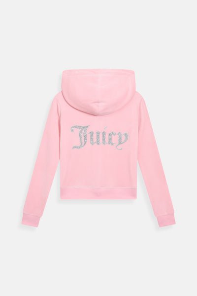 Felpa Robertson Rosa Juicy con cappuccio e logo con strass