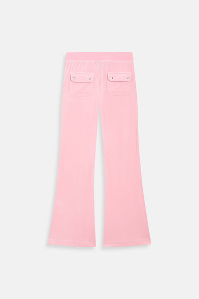 Pantaloni Layla Rosa Juicy a vita bassa con logo strass