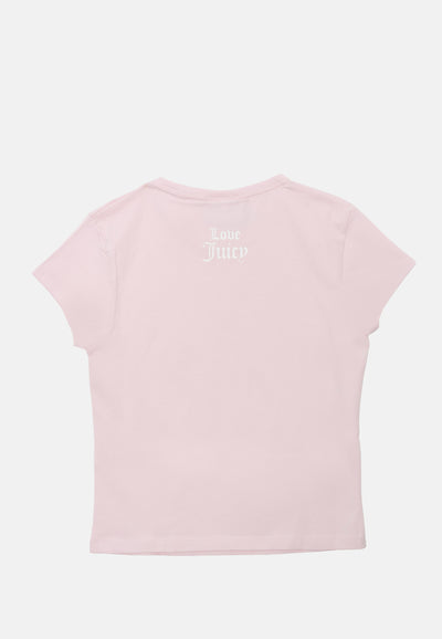 T-shirt Juicy in jersey con stampa lettering frontale colore Rosa