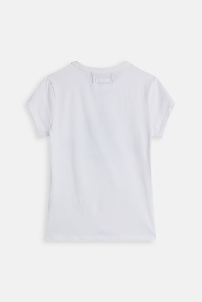 T-shirt Aderente in Jersey con Grafica Juicy Couture Jeans – Bianco