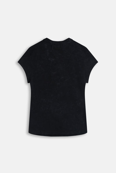 T-shirt Aderente in Jersey con Grafica Juicy Couture Jeans – Nero