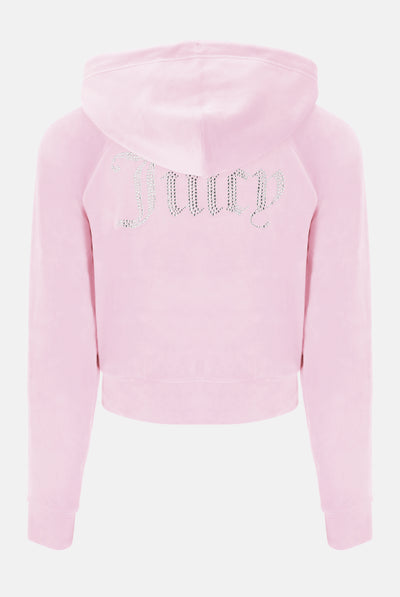 Felpa Madison Rosa ciliegio con logo strass
