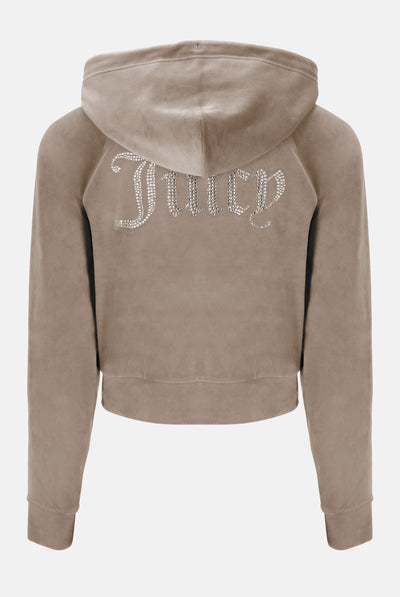 Felpa Madison Tortora chiaro con logo strass