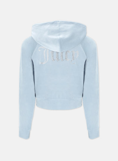 Felpa Madison Celeste con logo strass