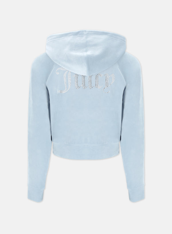 Felpa Madison Celeste con logo strass