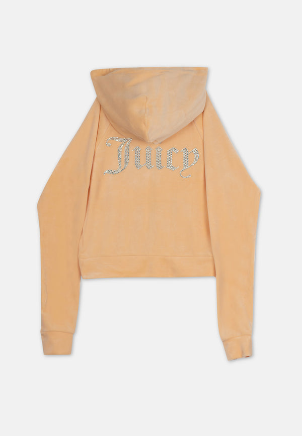 Felpa Madison Giallo crema con logo strass