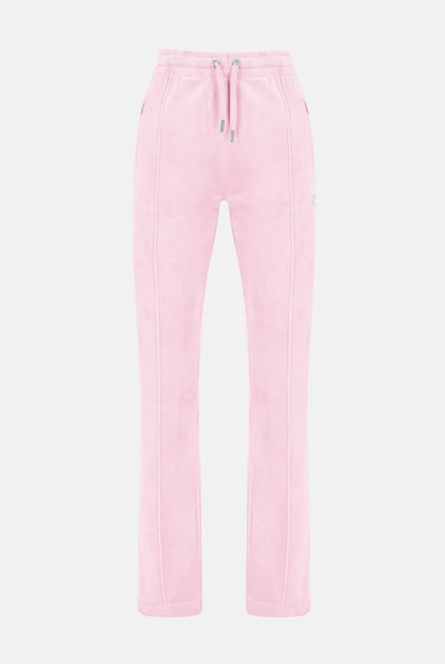Pantaloni Tina Rosa ciliegio con maxi logo strass