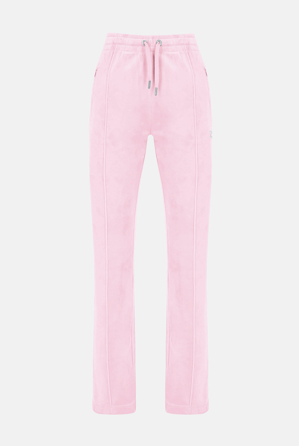 Pantaloni Tina Rosa ciliegio con maxi logo strass