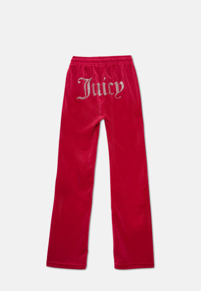 Pantaloni Tina Fuxia con maxi logo strass