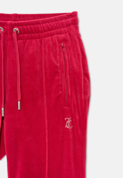 Pantaloni Tina Fuxia con maxi logo strass