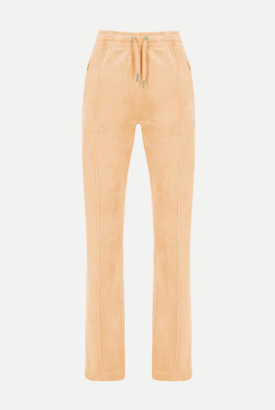 Pantaloni Tina Giallo crema con maxi logo strass