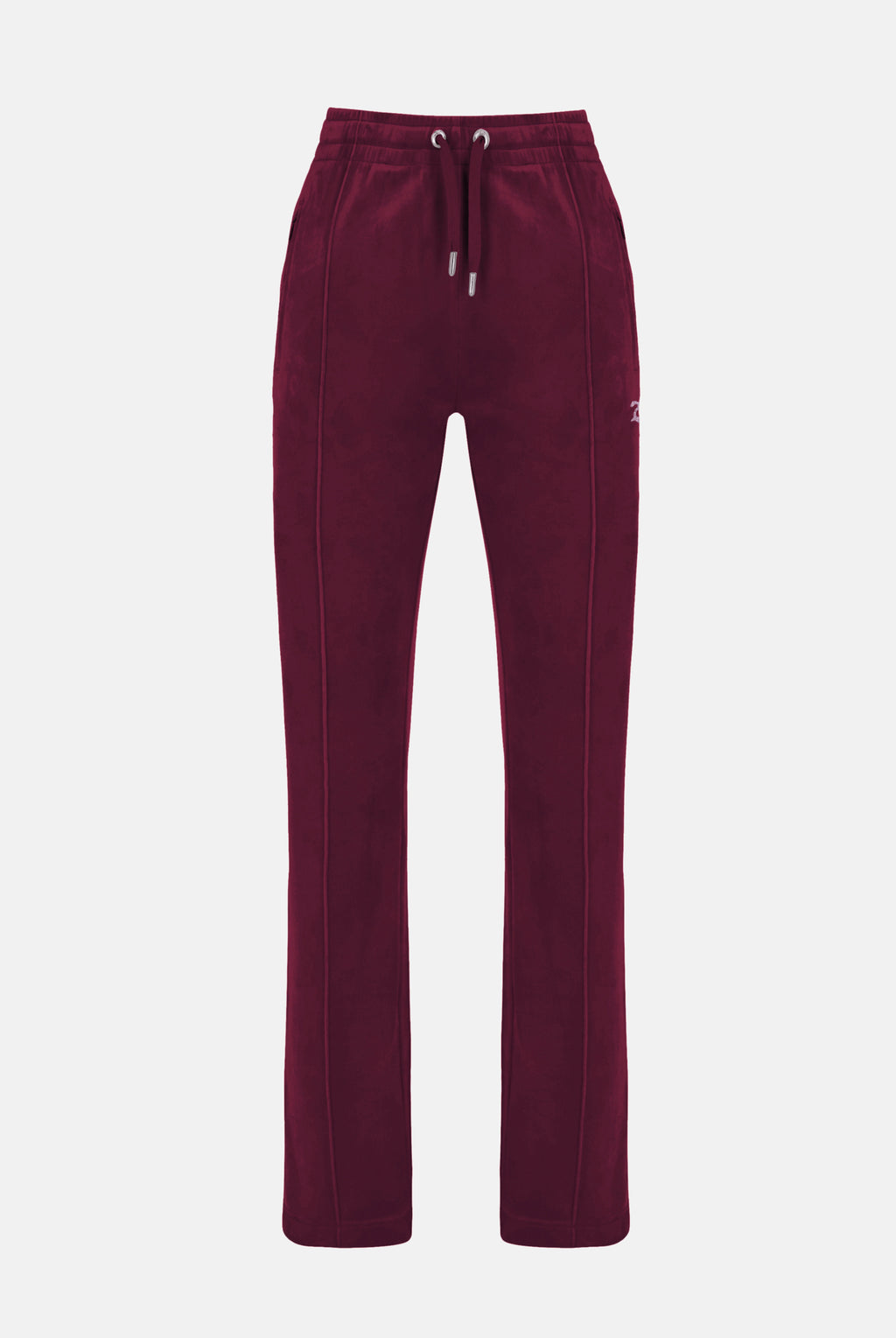 Pantaloni Tina Bordeaux con maxi logo strass
