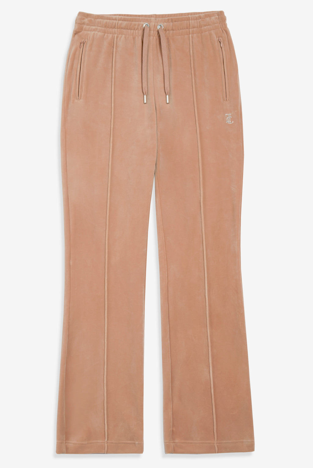 Pantaloni Tina Beige miele con maxi logo strass