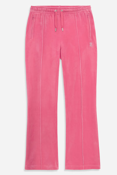 Pantaloni Tina Rosa lampone con maxi logo strass