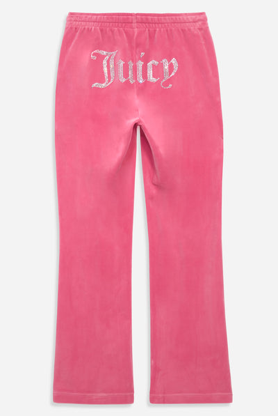Pantaloni Tina Rosa lampone con maxi logo strass