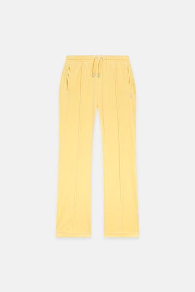 Pantaloni Tina Giallo limone con maxi logo strass