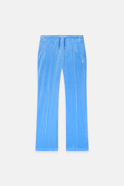 Pantaloni Tina Blu cielo con maxi logo strass