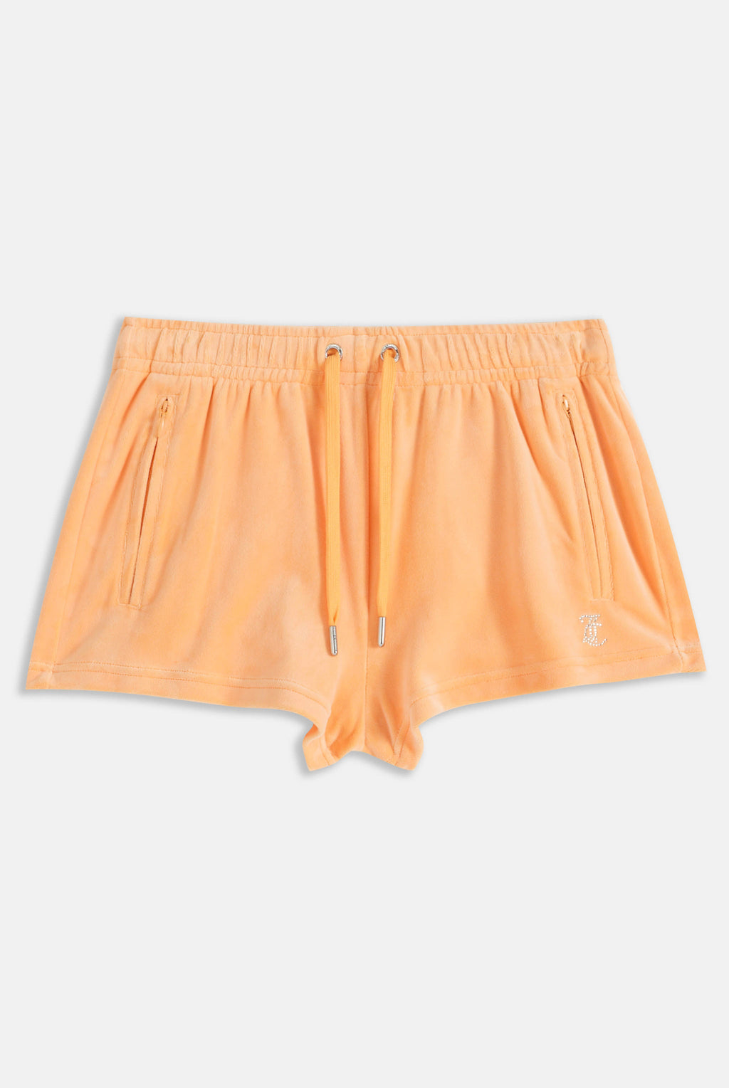 Pantaloncini Juicy in velluto con logo in strass colore Arancione