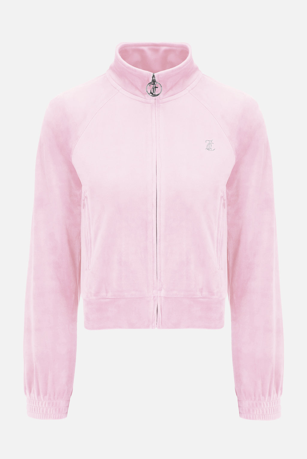 Felpa Tanya Rosa ciliegio con cerniera e logo strass