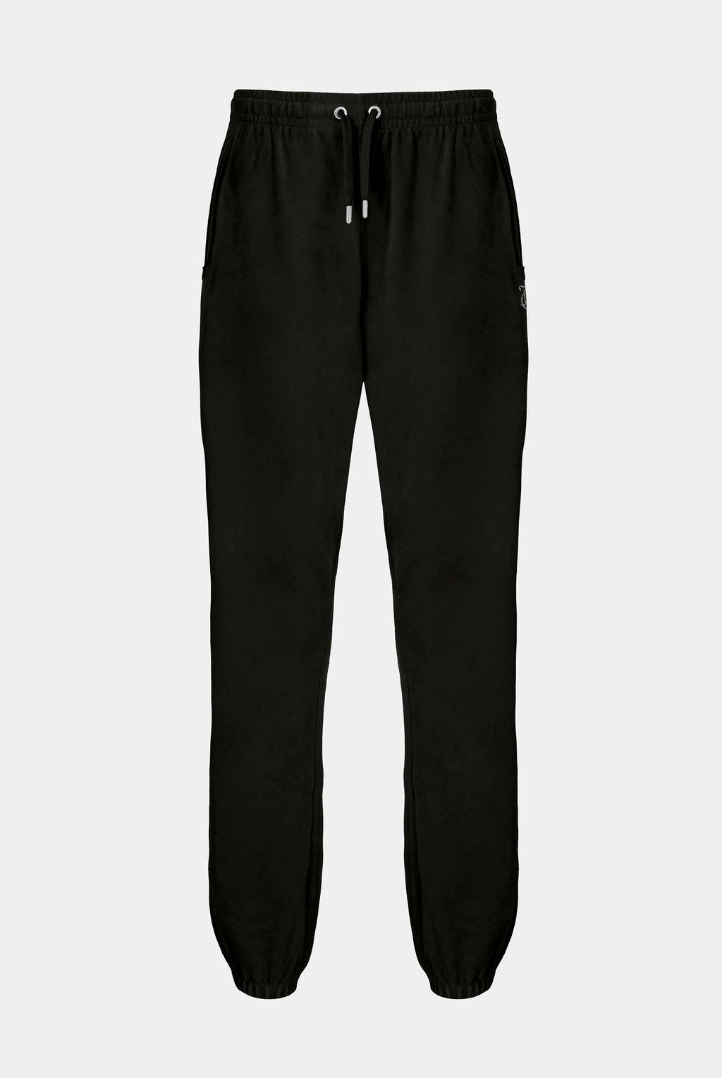 Pantaloni Lilian Nero con elastico al fondo e logo strass
