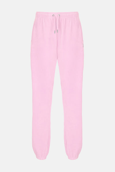 Pantaloni Lilian Rosa ciliegio con elastico al fondo e logo strass