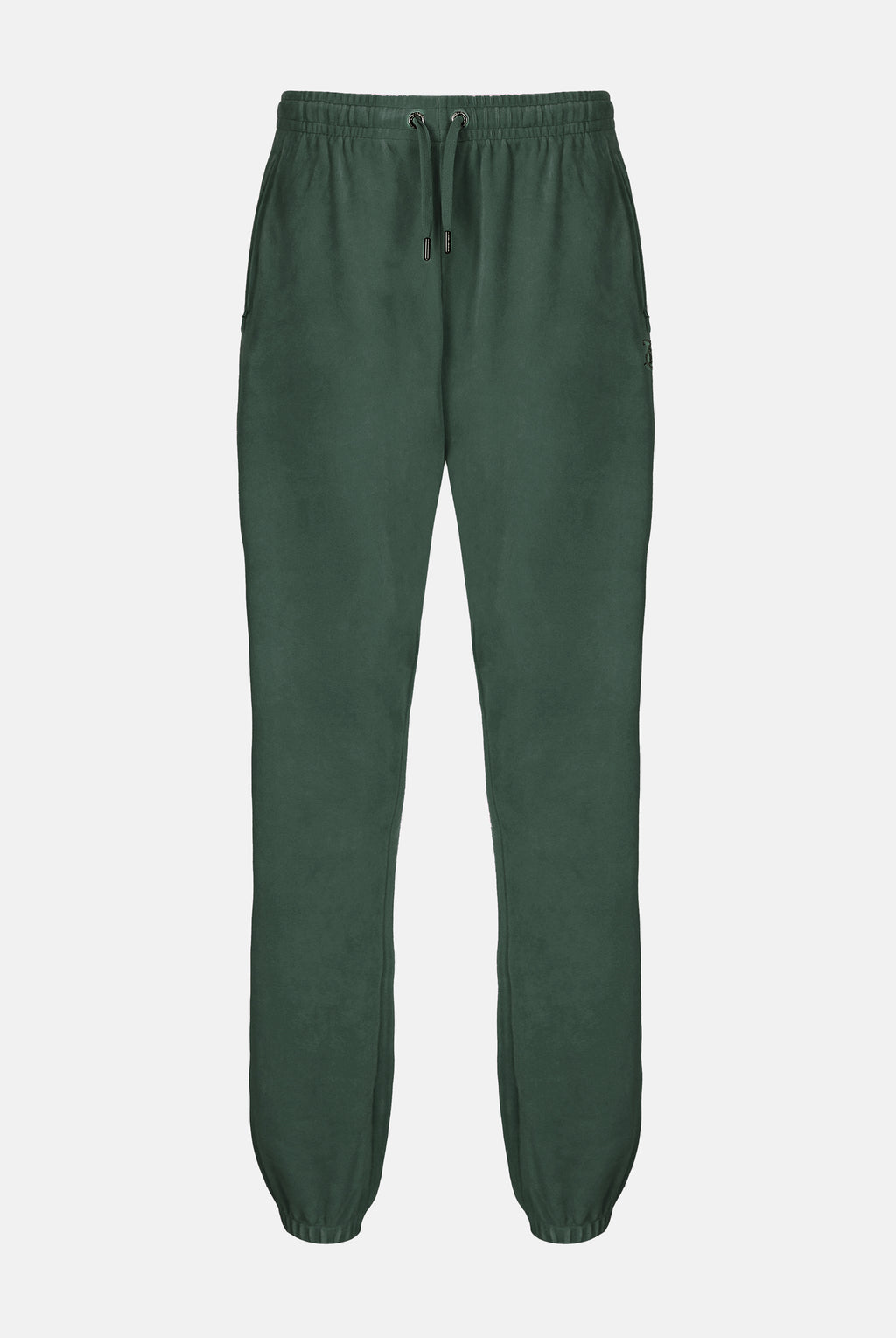 Pantaloni Lilian Verde foresta con elastico al fondo e logo strass