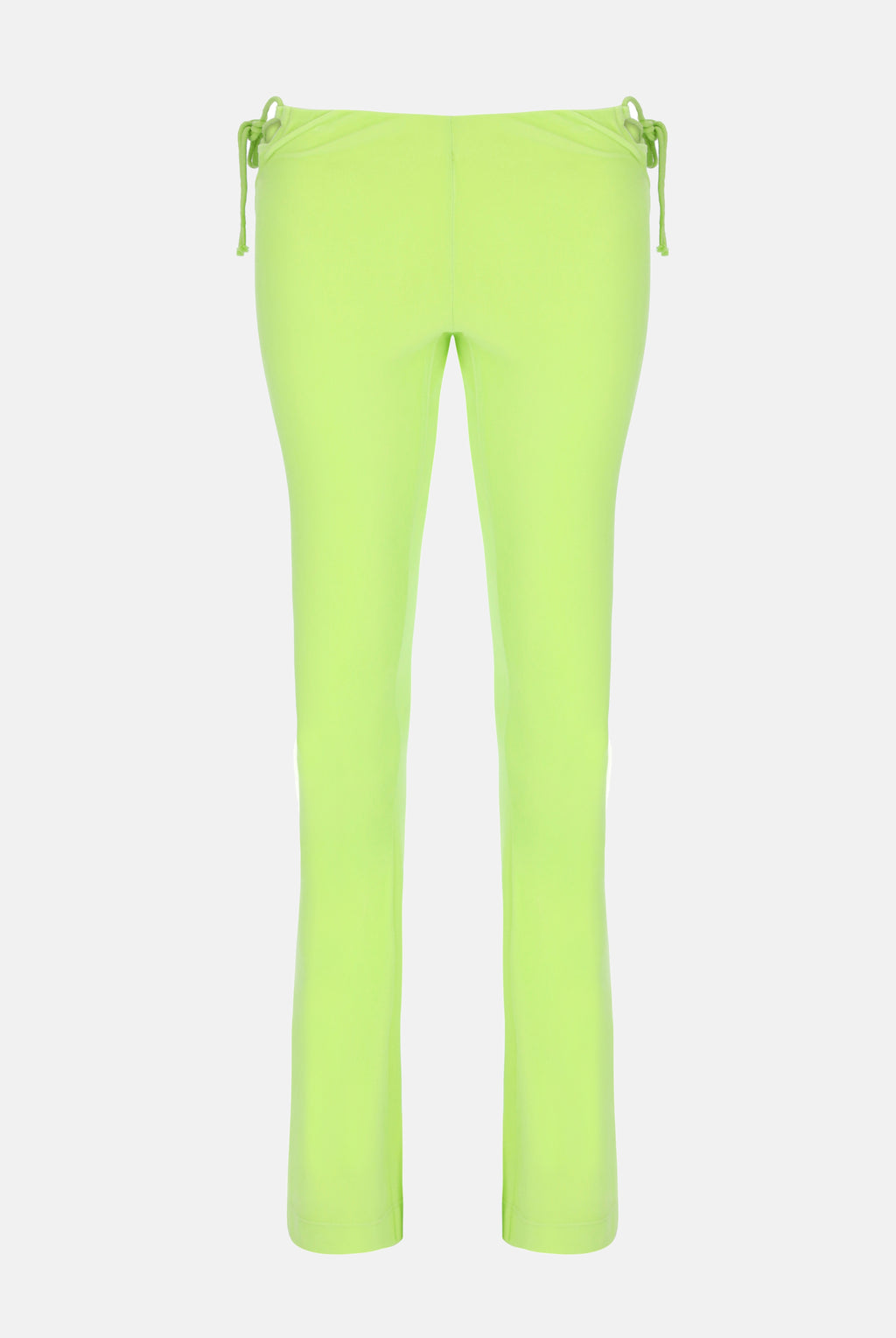 Pantaloni Juicy a gamba a zampa in jersey con lacci laterali colore Verde fluo