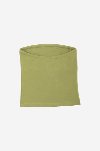 Top a fascia in cottone con logo in strass colore Verde