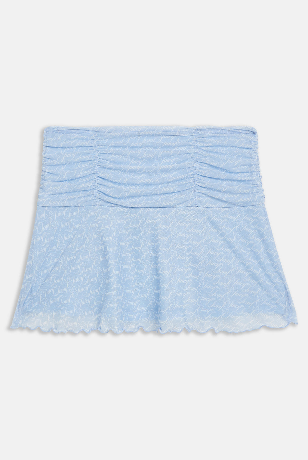 Gonna Juicy in mesh stampato con motivo logo all over colore Azzurro