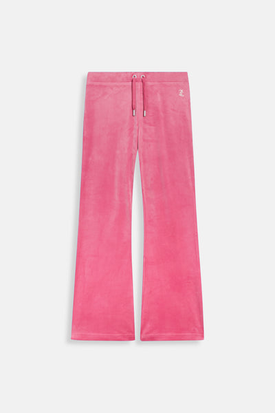 Pantaloni Christine Rosa lampone con logo strass sul retro