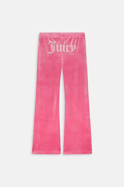 Pantaloni Christine Rosa lampone con logo strass sul retro