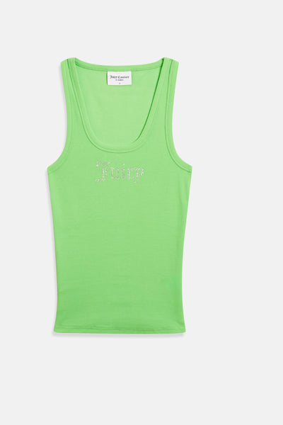 Canotta Racer Verde neon con logo strass
