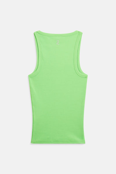 Canotta Racer Verde neon con logo strass