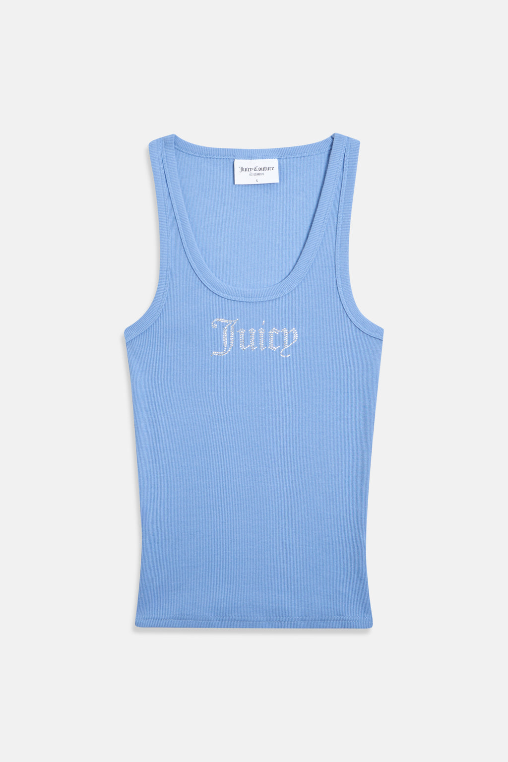 Canotta Racer Blu cielo con logo strass