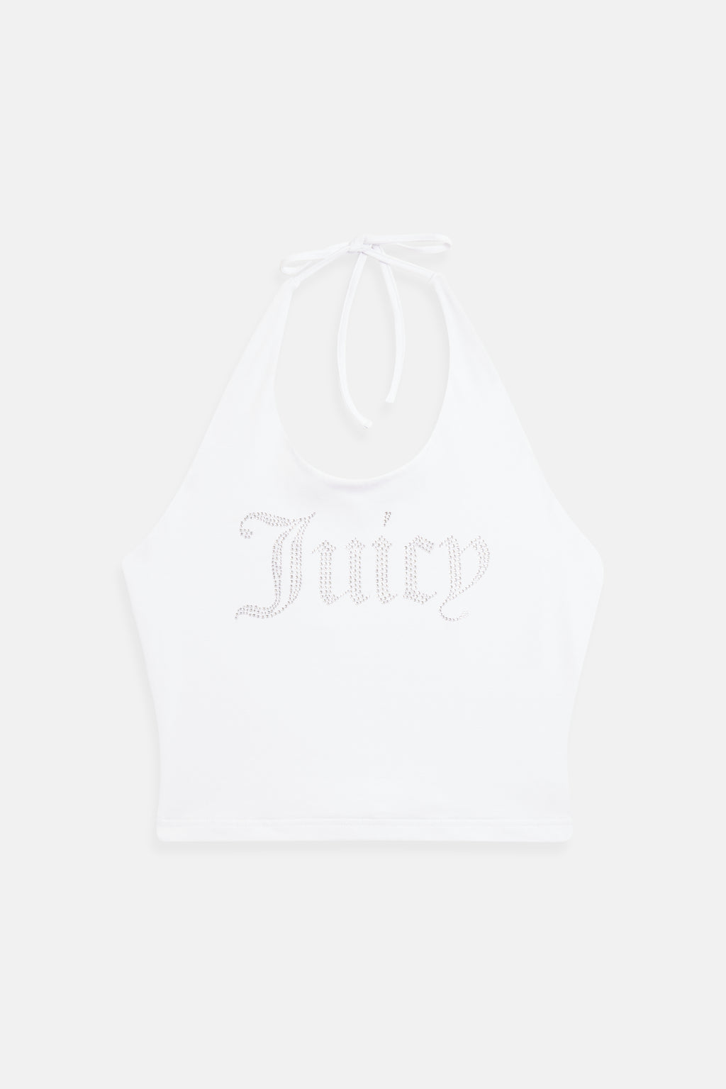 Top Halter Bianco con maxi logo strass