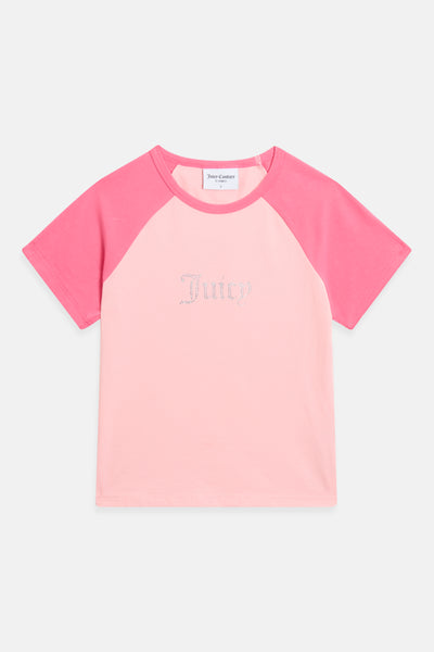 T-Shirt Rayan Rosa lampone con logo strass