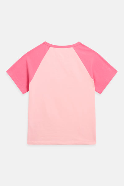 T-Shirt Rayan Rosa lampone con logo strass