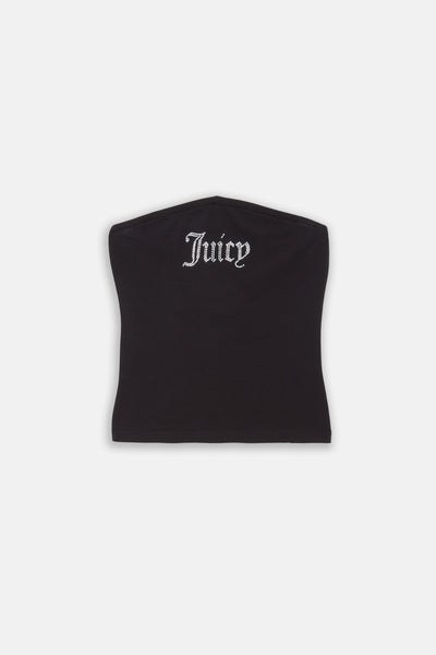 Top Babey Nero con logo strass