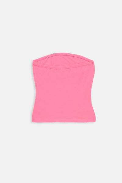 Top Babey Rosa lampone con logo strass