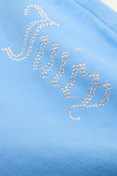 Top Babey Blu cielo con logo strass