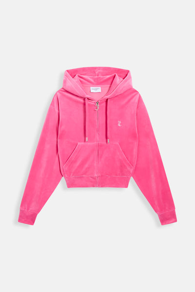 Felpa Iccle Rosa lampone  con maxi logo strass sul retro