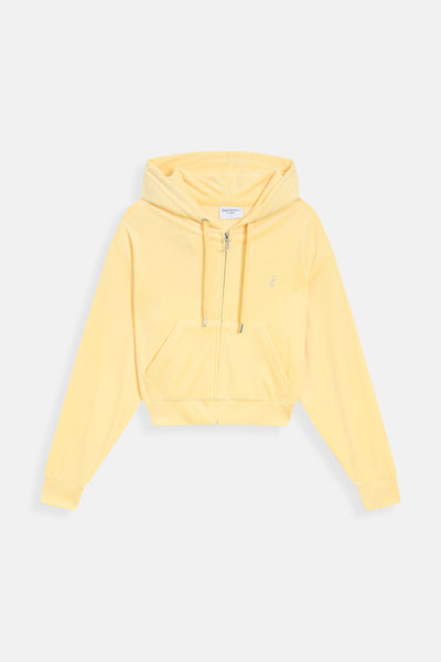 Felpa Iccle Giallo limone con maxi logo strass sul retro