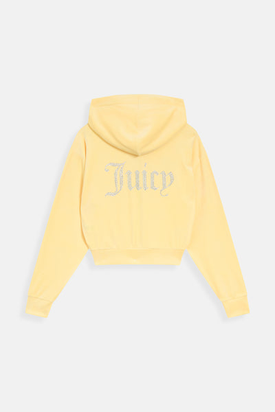 Felpa Iccle Giallo limone con maxi logo strass sul retro