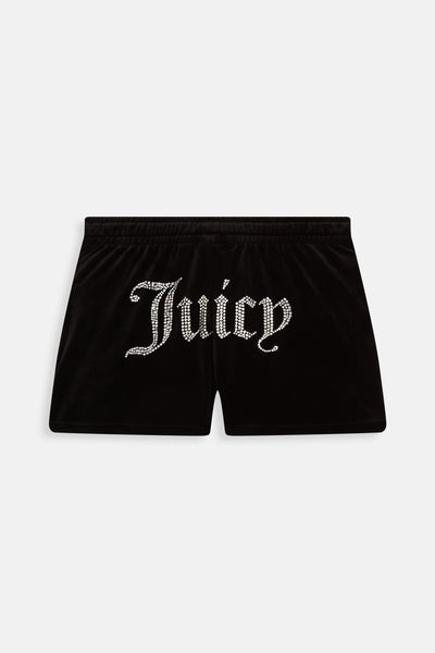 Pantaloncini Tamia Nero con maxi logo strass