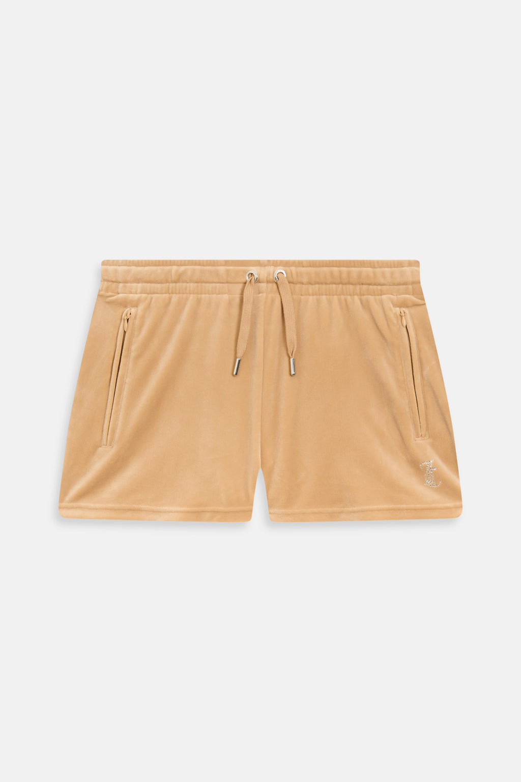 Pantaloncini Tamia Caramello dorato con maxi logo strass