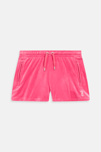 Pantaloncini Tamia Rosa lampone con maxi logo strass