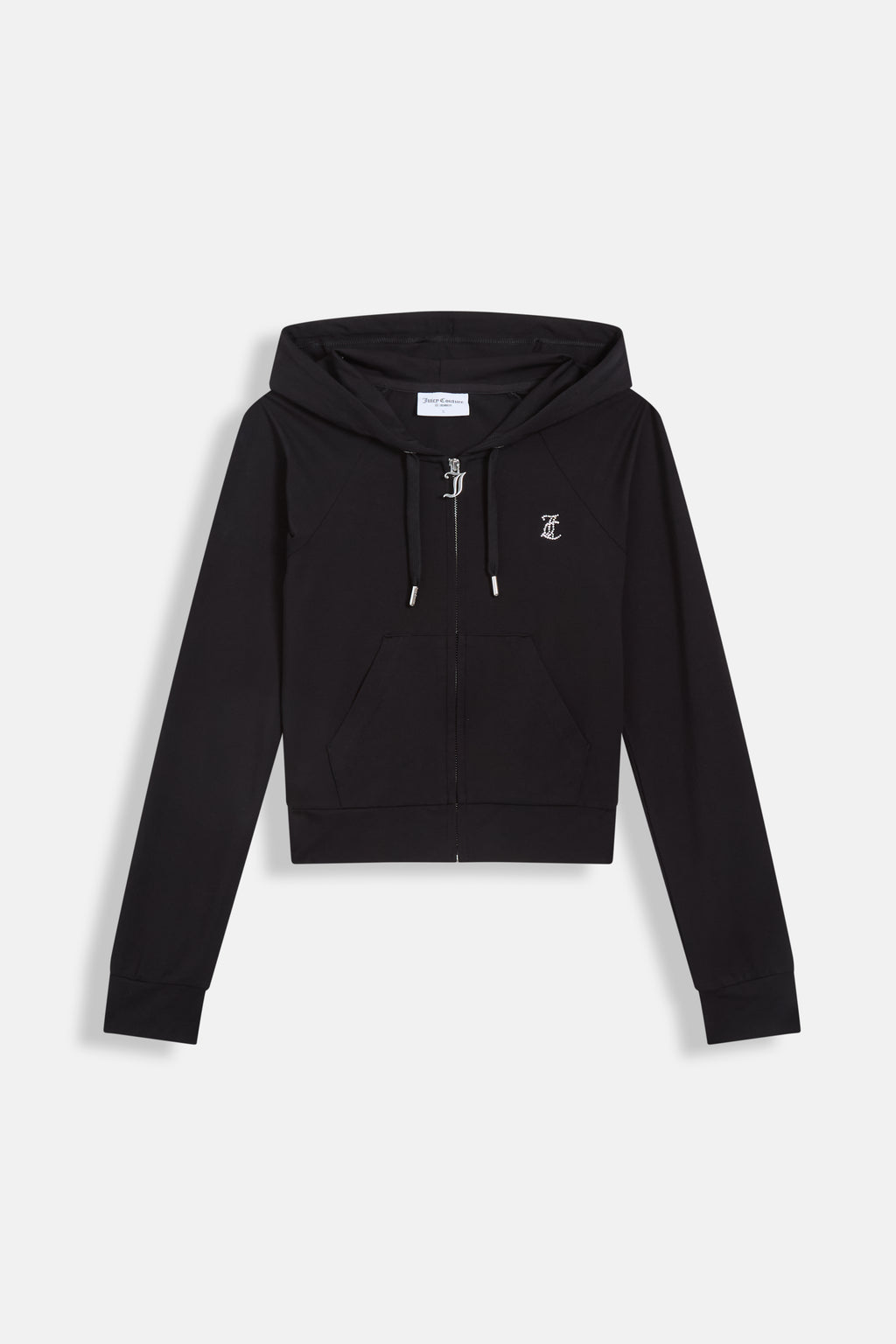 Felpa Ola Nera con cappuccio e logo strass
