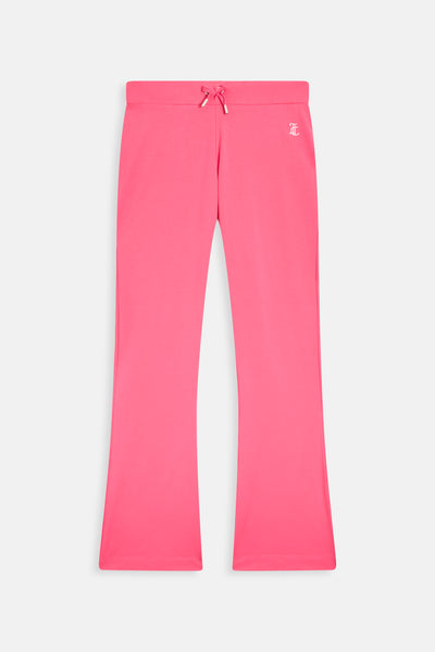 Pantaloni Apollo Rosa lampone a gamba larga con logo strass sul retro