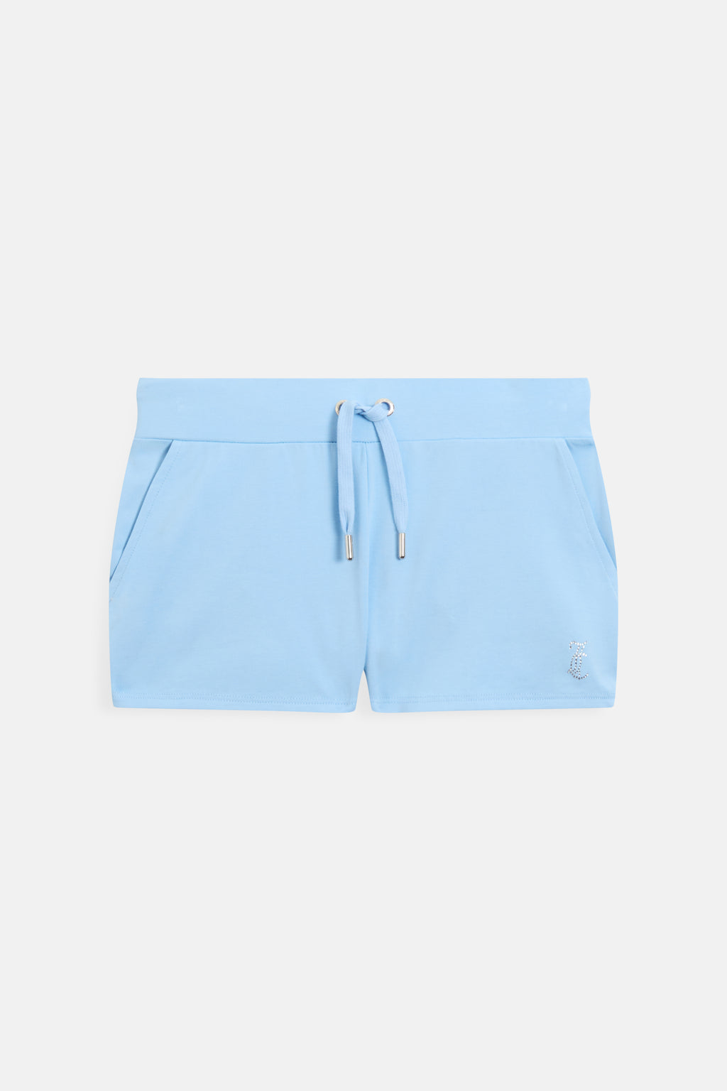 Pantaloncini celeste pastello da jogging con maxi logo