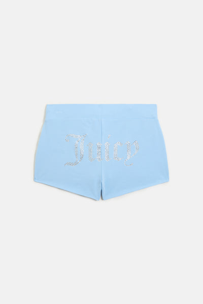 Pantaloncini celeste pastello da jogging con maxi logo